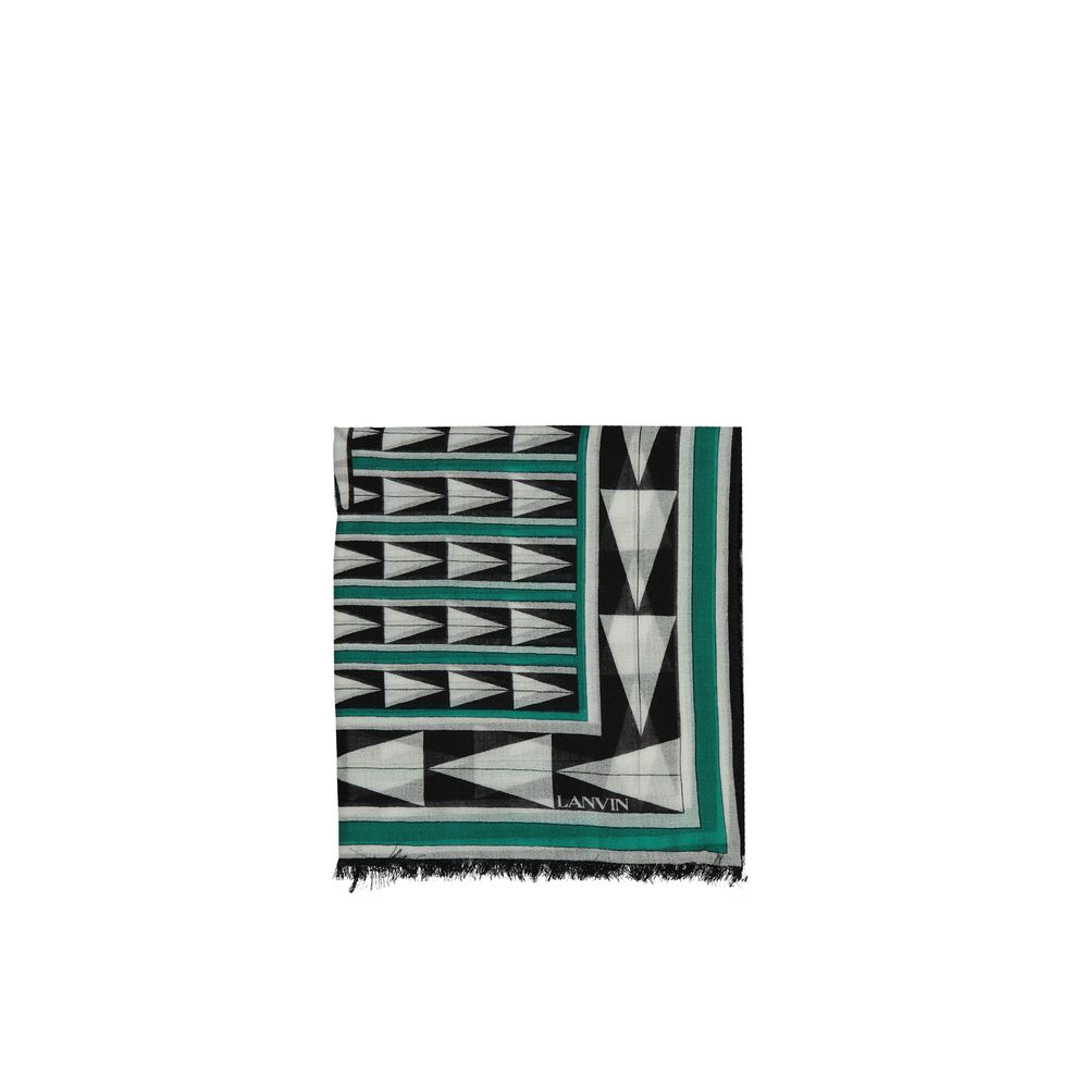 Lanvin Green Wool Scarf